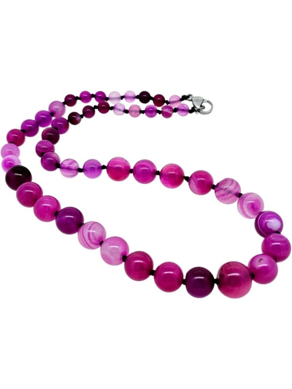 Handmade Natural Agate Beaded Necklace - Statement Jewelry for Women, 6-14mm